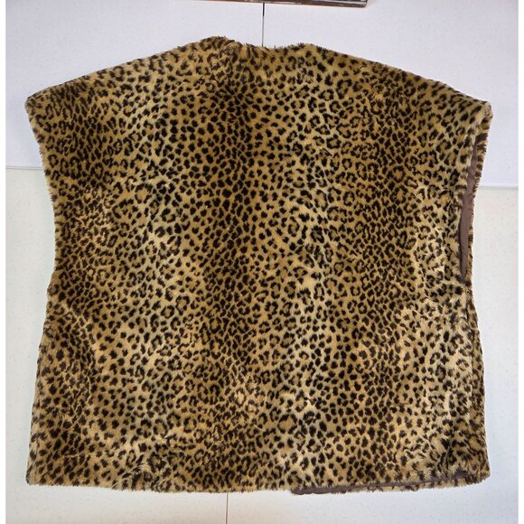 Vintage Leopard Print Faux Fur Vest With Satin Lining Appears Hand Sewn One Size - Picture 13 of 14